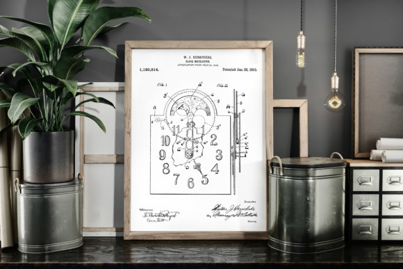Download Clock Mechanism 1915 Vintage Patent Art - 1915 Collection