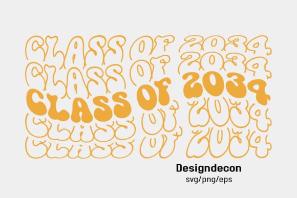 Download Class of 2034 Retro Wavy Mirrored Svg - 2034 Collection